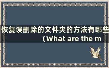 恢复误删除的文件夹的方法有哪些（What are the method to RecoveryError-Deleted Files）